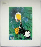 Felix and Princess Climbing out the Wall  Oriolo Signed
